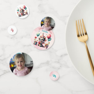 Girl's Dragon Themed Birthday Party Confetti