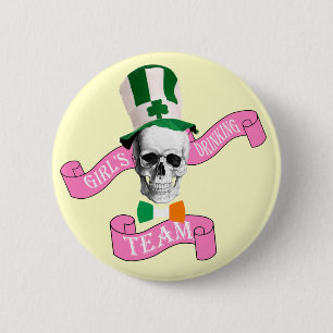 Girls drinking team St Patrick's day 2 Inch Round Button