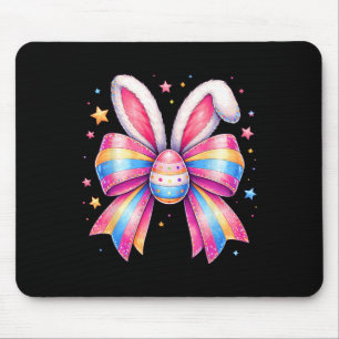 Girls Easter Cute Coquette Bow Egg Easter Kids Gir Mouse Pad