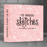 Girls Elegant Pink Glitter Artist Keepsake Binder<br><div class="desc">This personalized girly 8.5 x 11 artist keepsake binder has black text on a beautiful pink glitter background. The words, "The Fabulous sketches of" in a hand drawn font personalized with your name below. Customize the sketchbook with the name of your choice to make someone feel extra special. Makes a...</div>