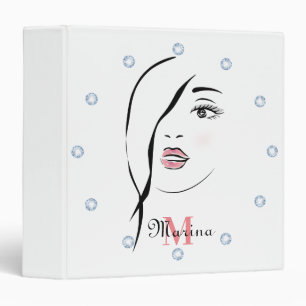 girl's face, glamourous, face, personalized modern binder