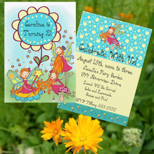 Girls Fairy Garden Fantasy Kids Birthday Invite