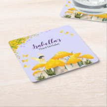 Girls Fairy Purple Mushroom Butterfly Birthday