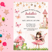 Girls Fairy Tale Castle Frog Mushroom Birthday