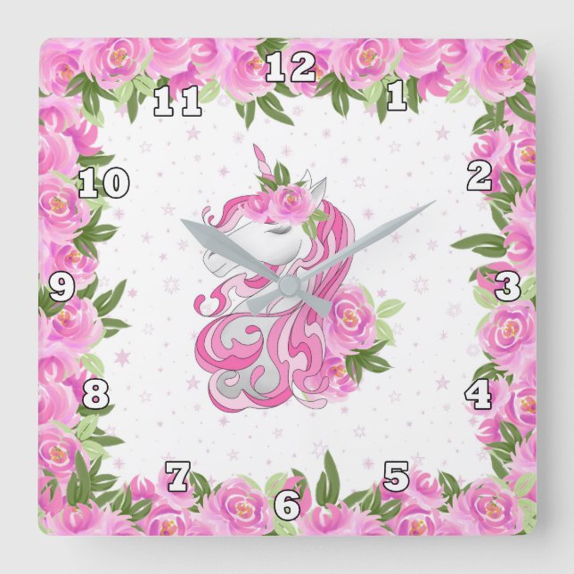Girls Fantasy unicorn decor clock (Front)