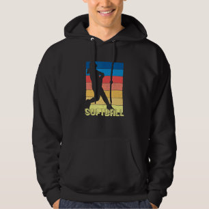 Girls Fastpitch Player 70s 80s Retro Style Womens  Hoodie