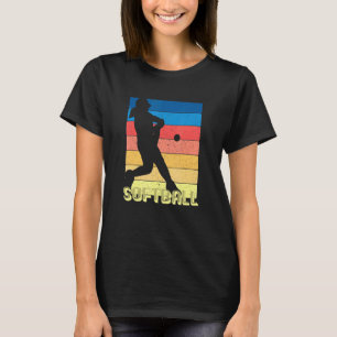 Girls Fastpitch Player 70s 80s Retro Style Womens T-Shirt