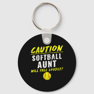 Girls Fastpitch Softll Aunt Funny Keychain