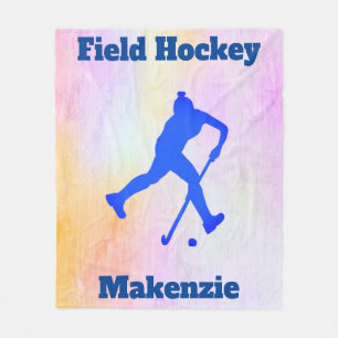 Girls Field Hockey Abstract Fleece Blanket