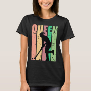 Girls Field Hockey Birthday Colourful Queen Cute R T-Shirt