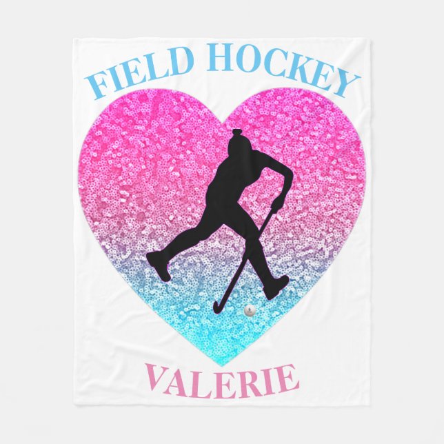 Girls Field Hockey Blanket with Name  (Front)