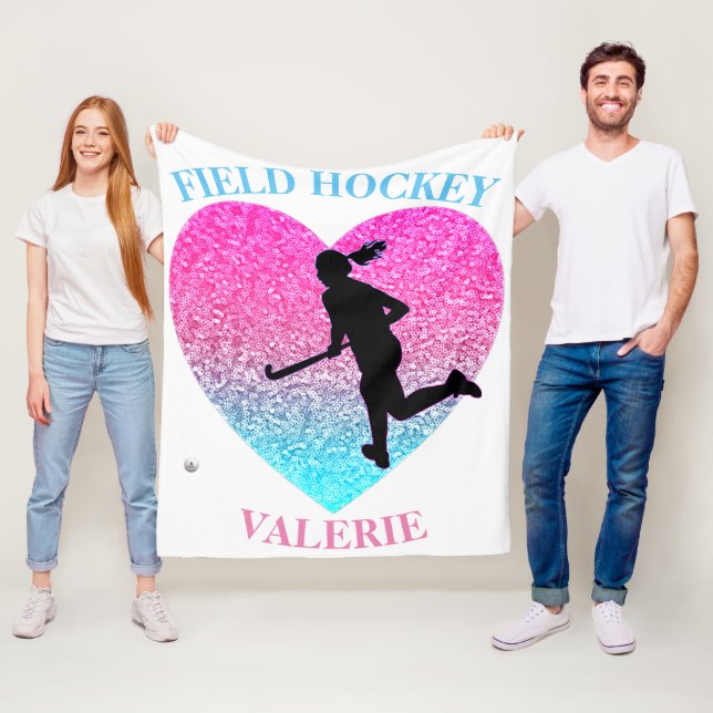 Girls Field Hockey Fleece Blanket (In Situ)