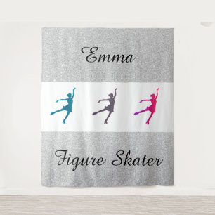 Girl's Figure Skater Tapestry Personalized w/ Name