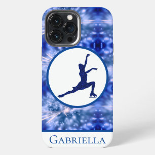 Girls Figure Skating Blue Abstract iPhone 13 Pro Max Case