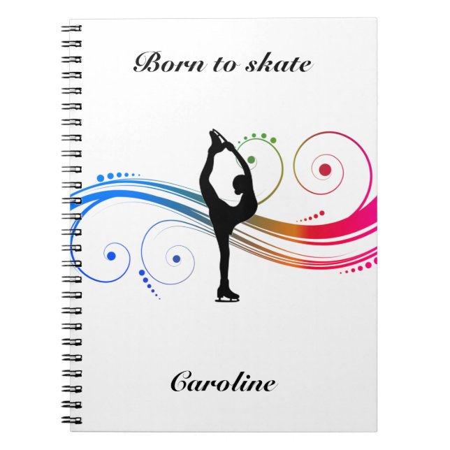 Girls Figure Skating Custom Spiral Photo Notebook (Front)
