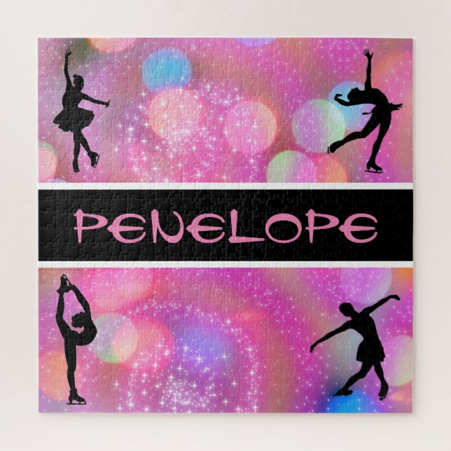Girls Figure Skating Personalized Jigsaw Puzzle (Vertical)