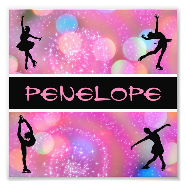 Girls Figure Skating Personalized   Photo Print (Front)