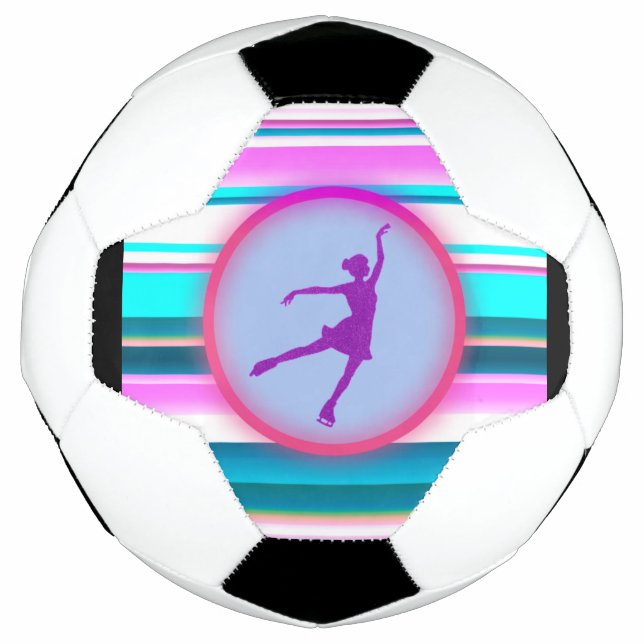 Girls Figure Skating Stripes    Soccer Ball (Front)