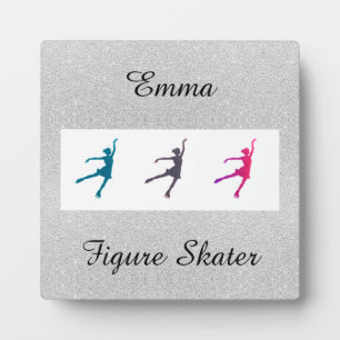 Girl's Figure Skating Tabletop Plaque with Easel