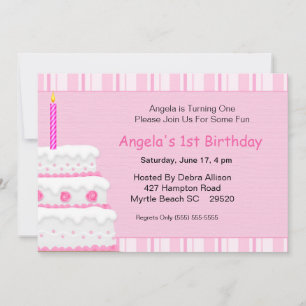 Girl's First Birthday Invitation