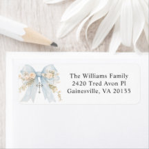 Girl's First Communion Dusty Blue Floral Bow