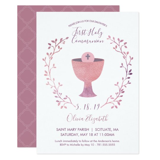 Girl's First Holy Communion Invitation Card Zazzle.ca