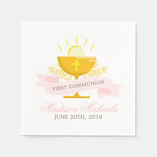 Girls First Holy Communion Napkin (Front)
