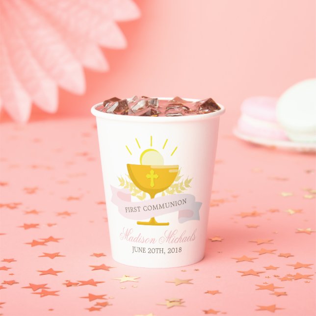 Girls First Holy Communion Paper Cups (Insitu)