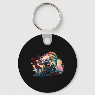 Girls Fish Too Fishing Large Mouth B Graphic Fishe Keychain