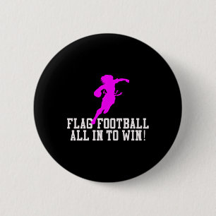 Girls Flag Football For Kids Youth Or Women Adults 2 Inch Round Button