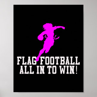 Girls Flag Football For Kids Youth Or Women Adults Poster
