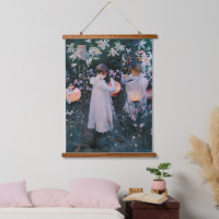 Girls Flowers Lanterns Classic Vintage Fine Art