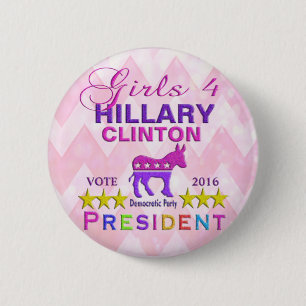 Girls for Hillary Clinton President 2 Inch Round Button