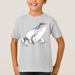 Girl's Frog T-shirt Bullfrog Art T-shirt Cool Frog