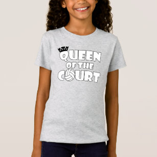 Girls' Funny Volleyball Queen of the Court Cute T-Shirt