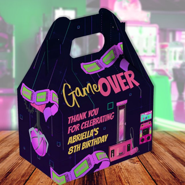 Girls Gaming and Arcade Birthday Favor Box (Creator Uploaded)