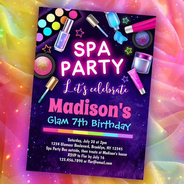 Girls Glam Spa Birthday Party Invitation (Creator Uploaded)
