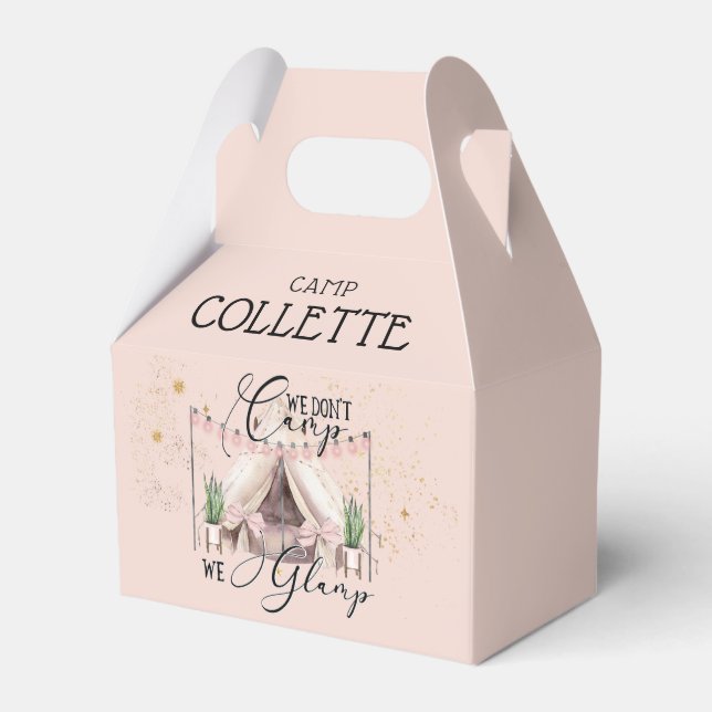 Girls Glamping Birthday Party Under The Stars Favor Box (Front Side)