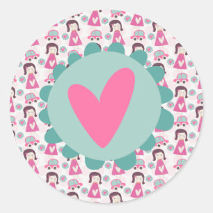 Girls Going Places Classic Round Sticker