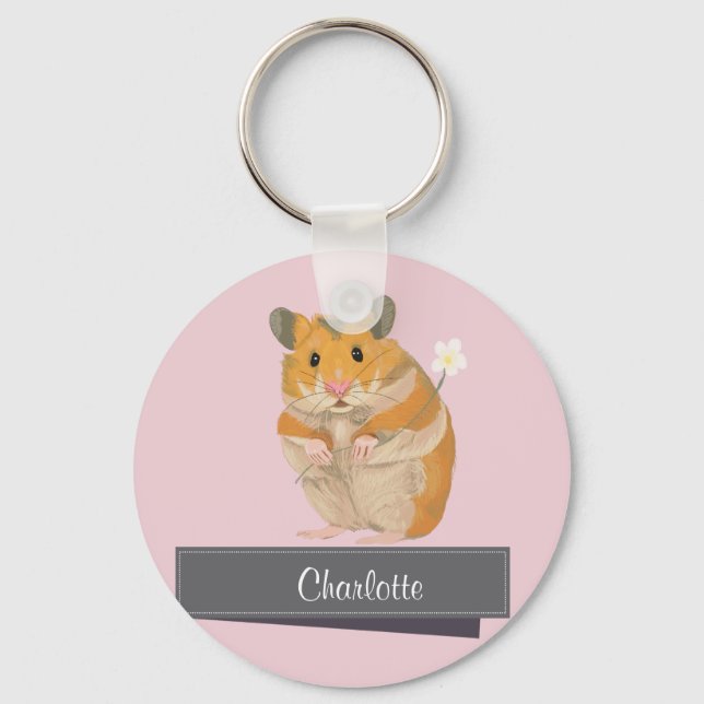 Girls Golden Hamster Keychain (Front)