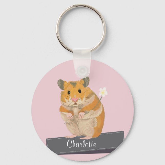 Girls Golden Hamster Keychain (Front)