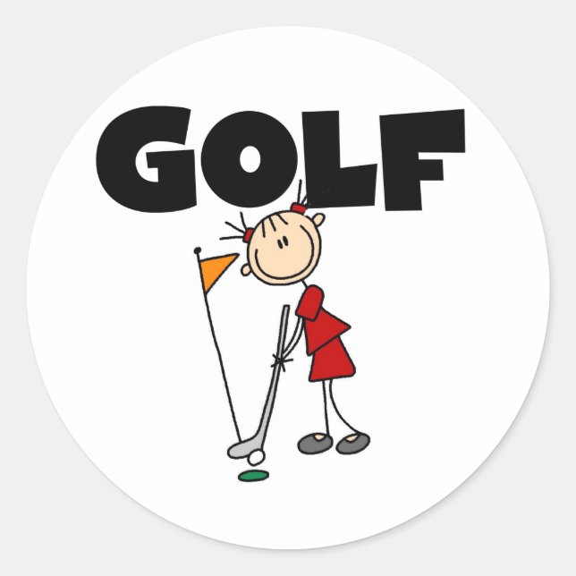 Girls GOLF Classic Round Sticker (Front)