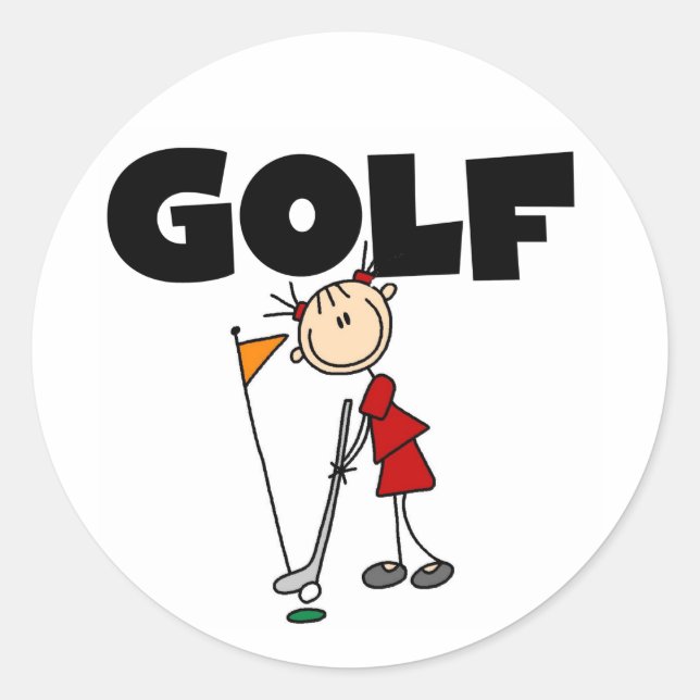 Girls GOLF Classic Round Sticker (Front)