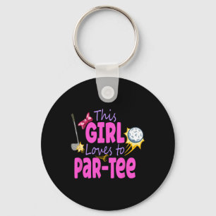 Girls Golf Shirt Birthday Golf Women Golf Player Keychain