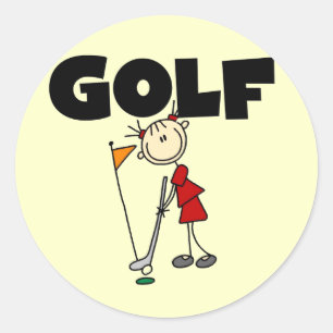 Girls GOLF Tshirts and Gifts Classic Round Sticker