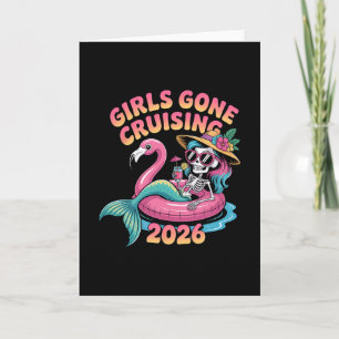 Girls Gone Cruising 2026 Mermaid Flamingo Vacation Card