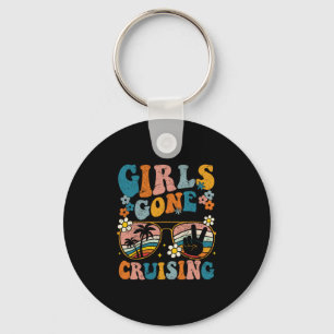 Girls Gone Cruising Cruise Summer Vacation Beach V Keychain
