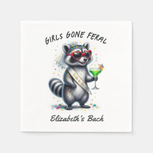 Girls Gone Feral Bride Raccoon Bachelorette Napkin