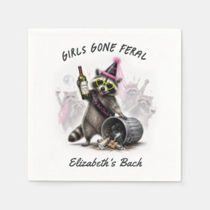 Girls Gone Feral Bride Raccoon Bachelorette Napkin