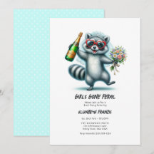 Girls Gone Feral Funny Raccoon Bachelorette Party
